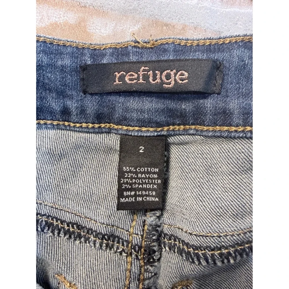 Refuge‎ Womens Size 2 Distressed Skinny Jeans Medium Wash Ripped Denim